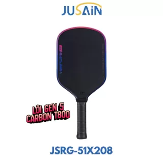 Vợt Pickleball Jusain Gatling JSRG-51X208 Gen 5 Black Honeycomb Carbon T800 16mm - Neon Pink