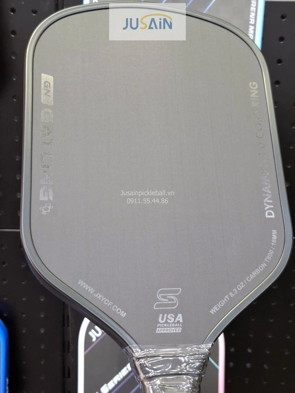 Vợt Pickleball Jusain Gatling JSRG-51X203 Gen 5 Black Honeycomb Carbon T800 16mm - Full Black