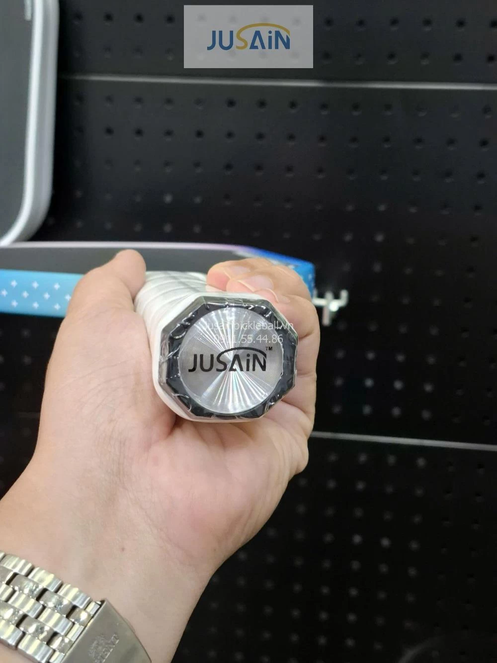 Vợt Pickleball Jusain Gatling JSRG-51X205 Gen 5 Black Honeycomb Carbon T800 16mm - Aurora Blue