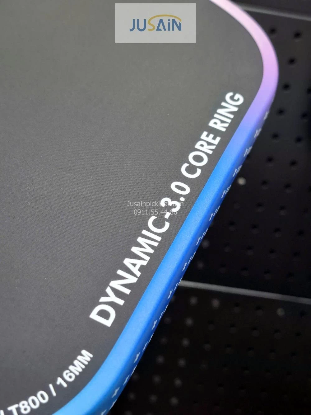 Vợt Pickleball Jusain Gatling JSRG-51X205 Gen 5 Black Honeycomb Carbon T800 16mm - Aurora Blue