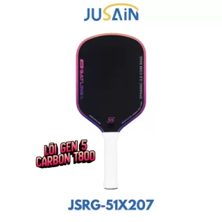 Vợt Pickleball Jusain Gatling JSRG-51X207 Gen 5 Black Honeycomb Carbon T800 16mm - Sunset Pink